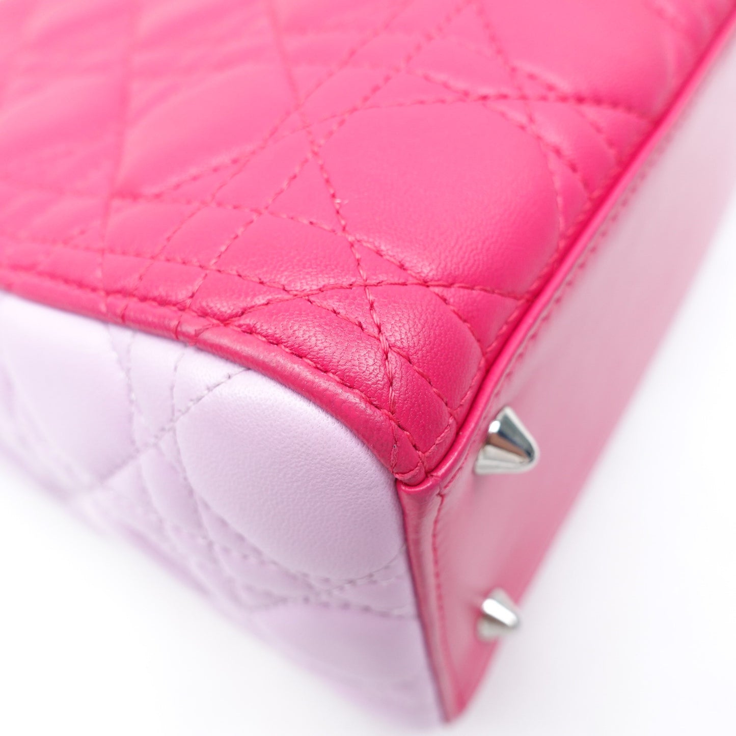 Pre-owned Dior Lady Fushia & Pink Lambskin Shoulder Bag