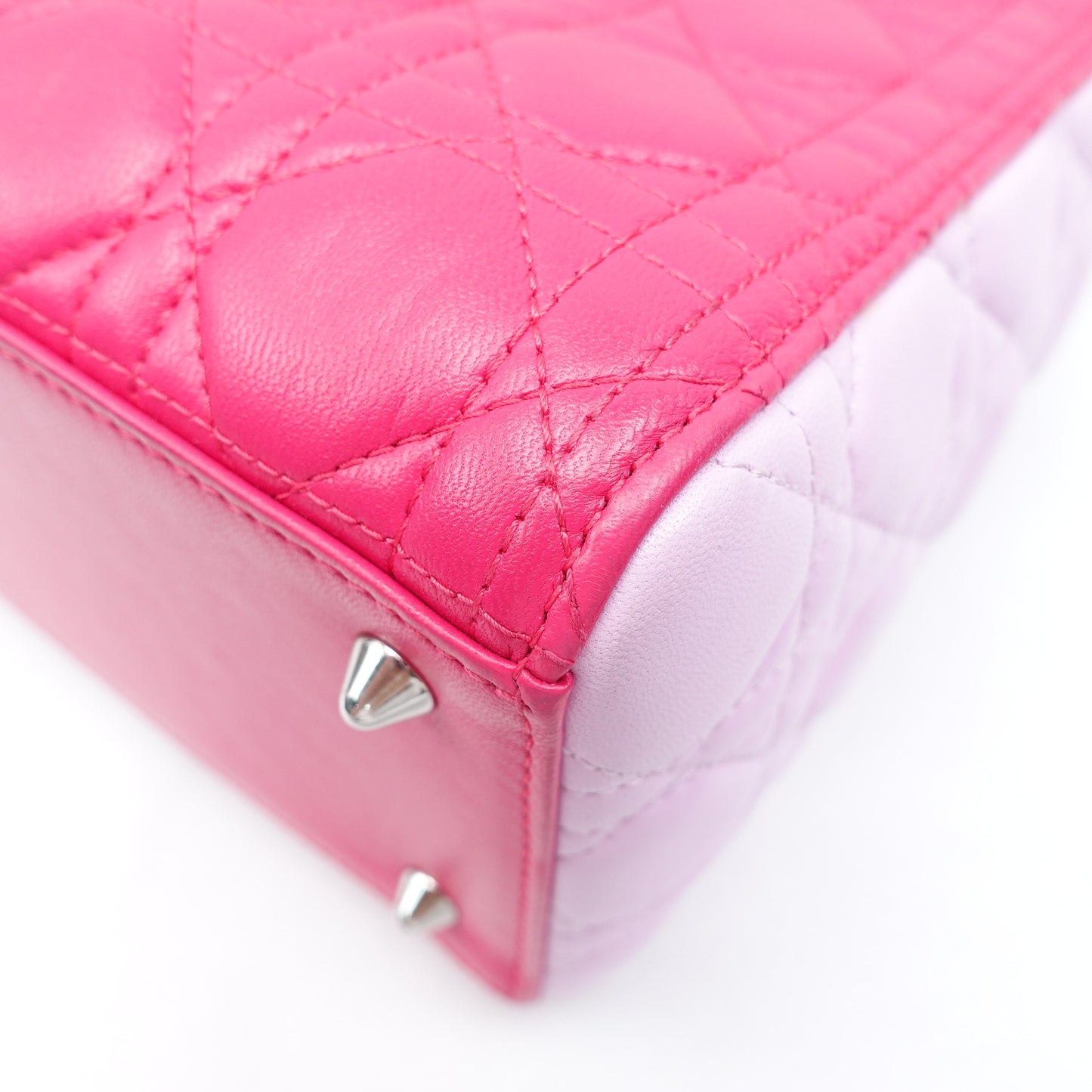 Pre-owned Dior Lady Fushia & Pink Lambskin Shoulder Bag