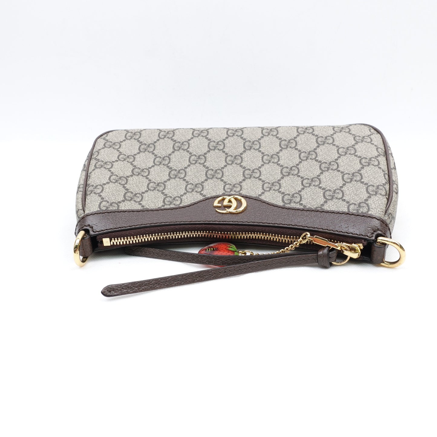 Pre-owned Gucci Ophidia Monogram&Strawberry Coated Canvas Shoulder Bag
