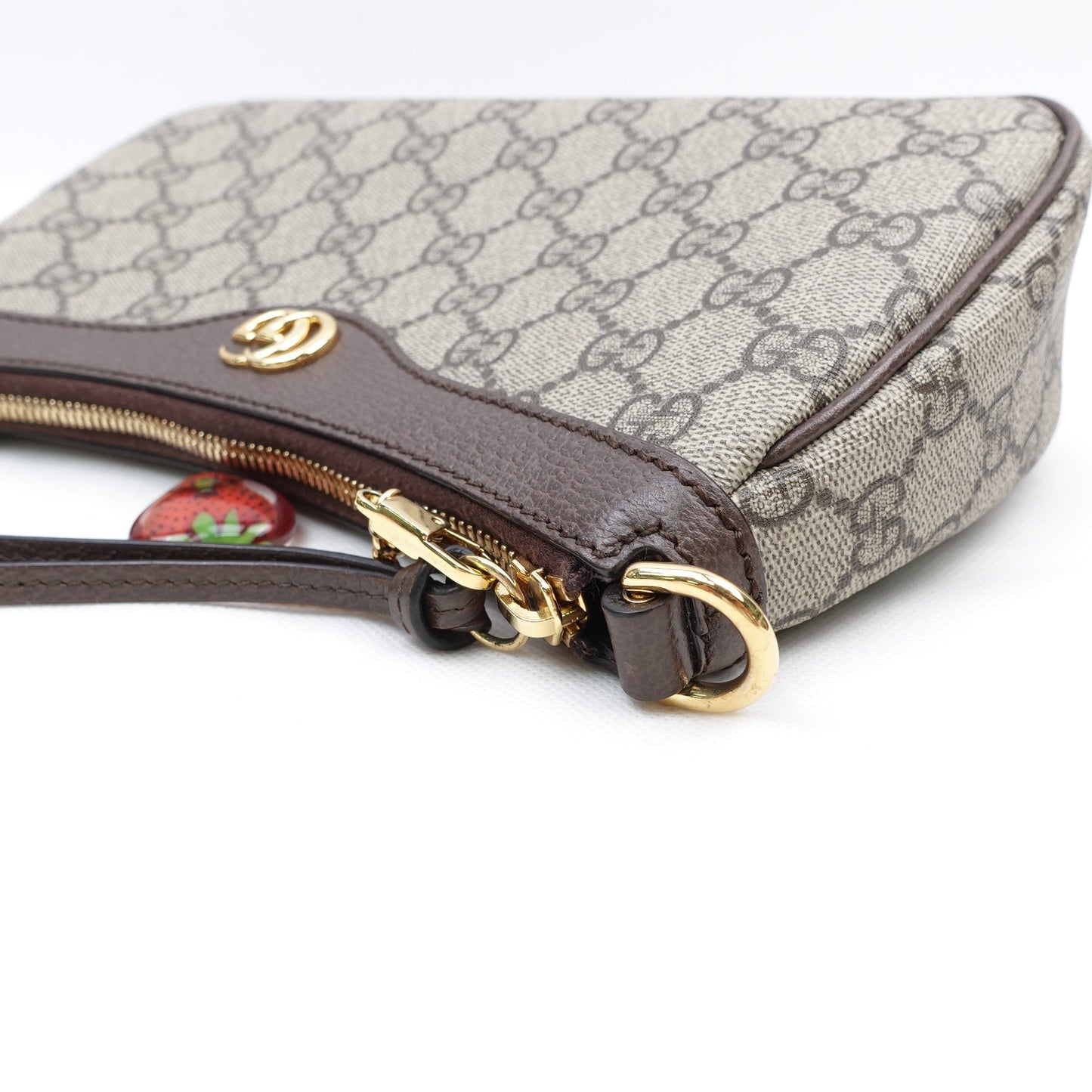 Pre-owned Gucci Ophidia Monogram&Strawberry Coated Canvas Shoulder Bag