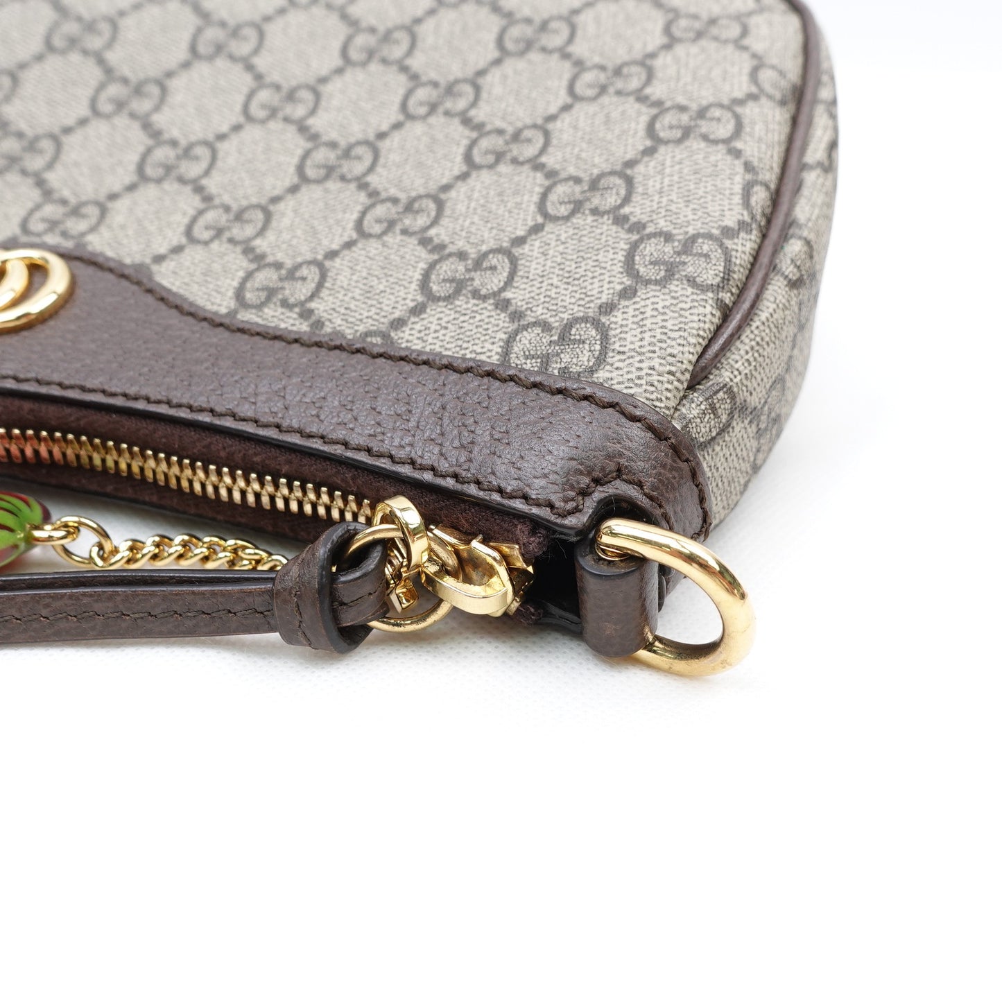 Pre-owned Gucci Ophidia Monogram&Strawberry Coated Canvas Shoulder Bag