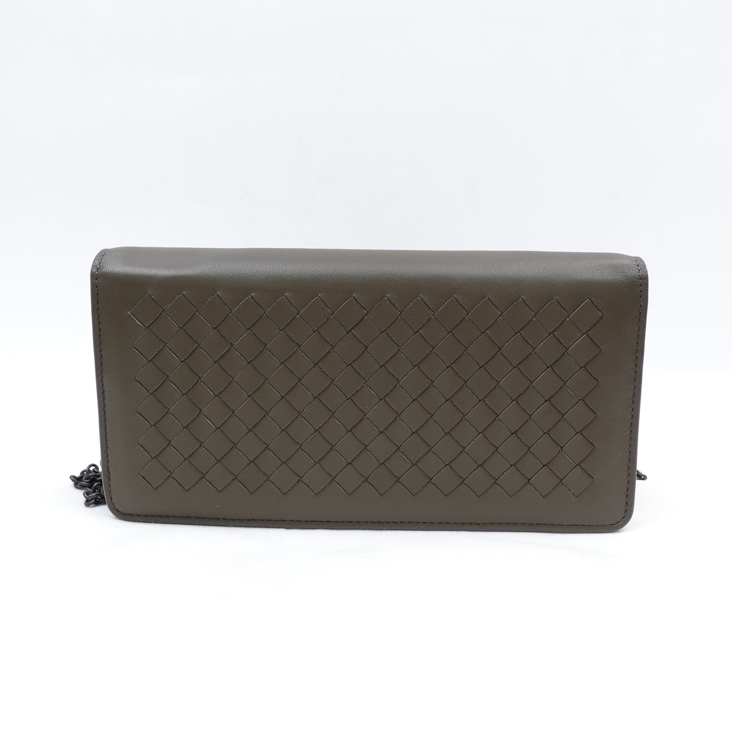 Pre-owned Bottega Gray Calfskin Shoulder Bag T10309066