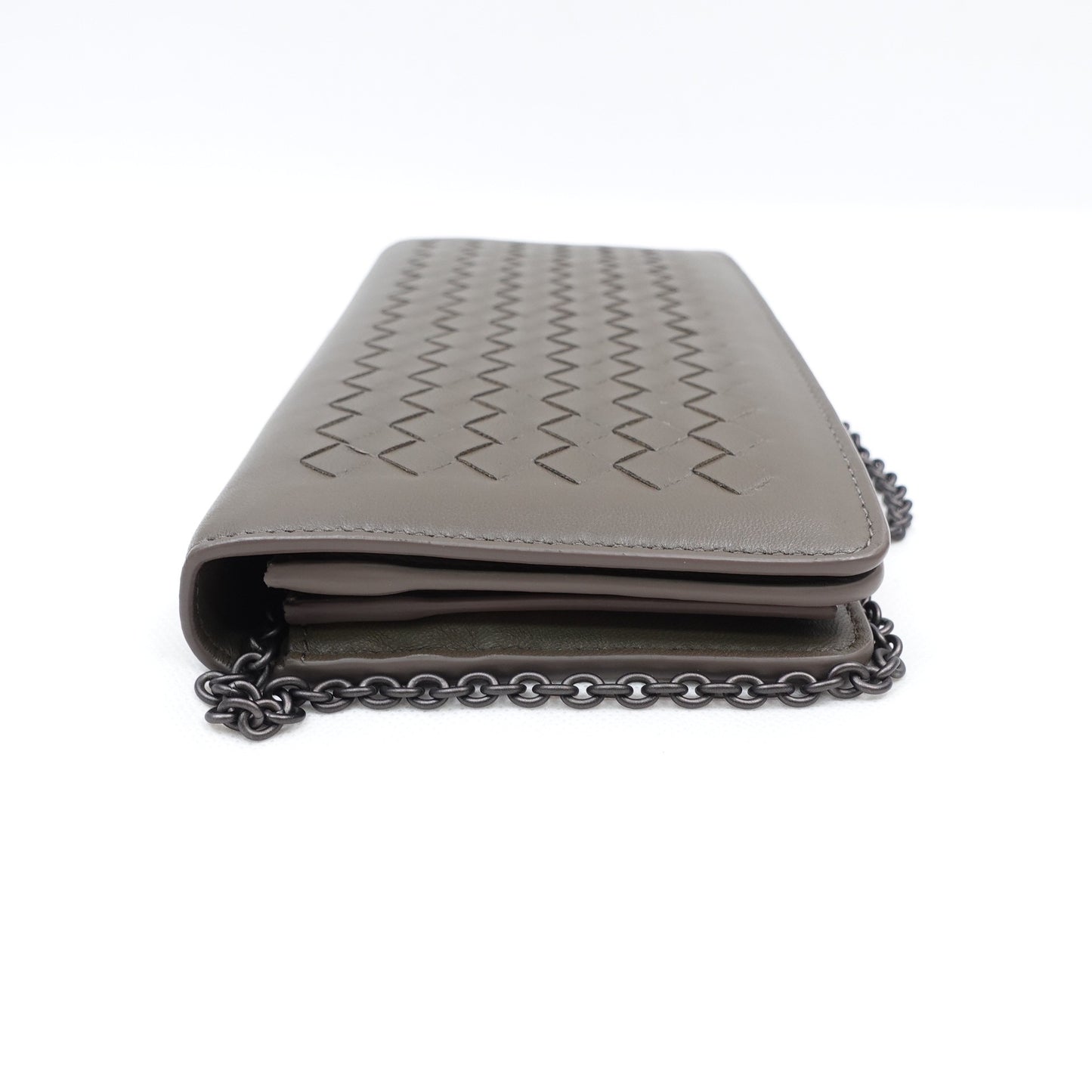 Pre-owned Bottega Gray Calfskin Shoulder Bag T10309066