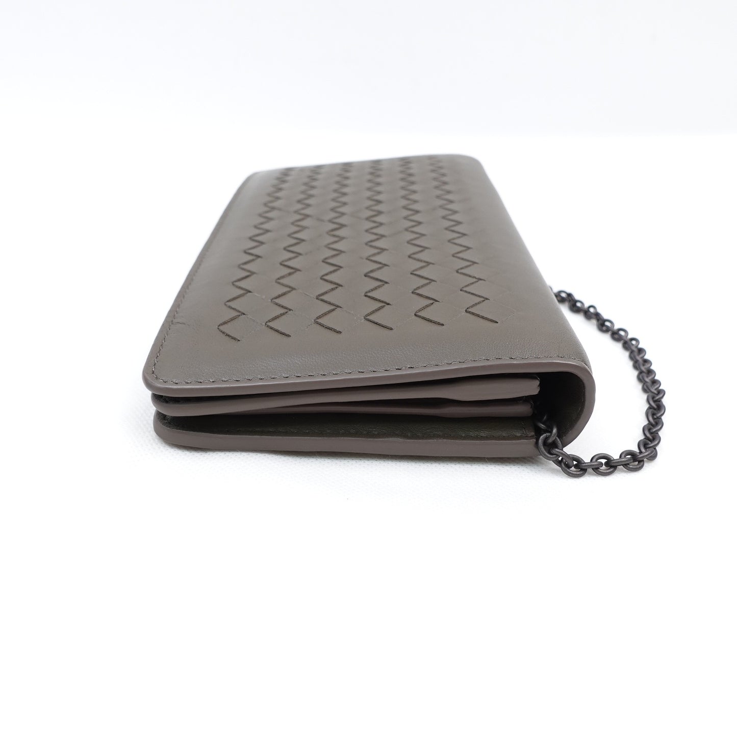 Pre-owned Bottega Gray Calfskin Shoulder Bag T10309066