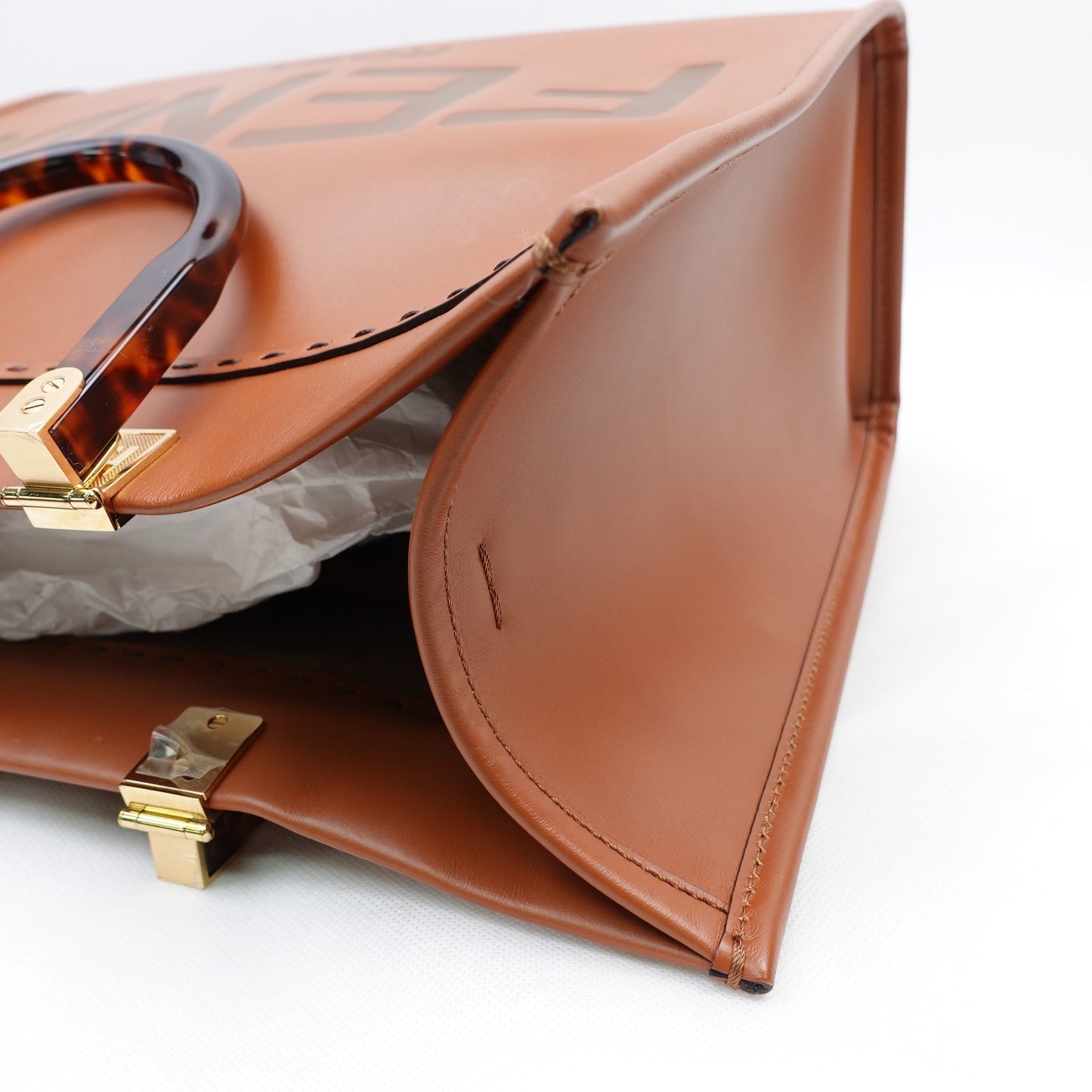 Pre-owned Fendi Sunshine Medium Brown Calfskin Tote Bag