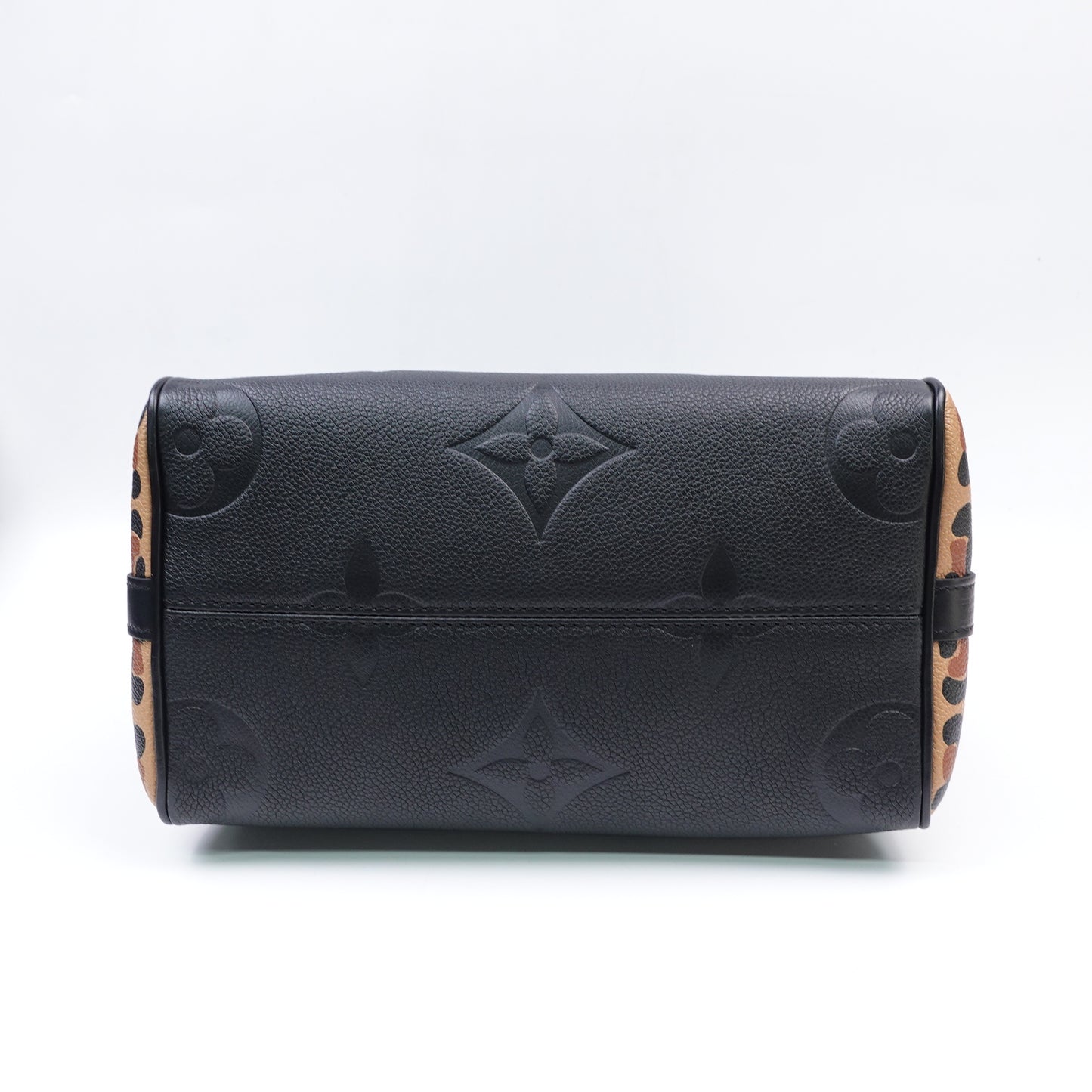 Louis Vuitton Speedy25 Black Monogram and Leopard Empreinte Calfskin Tote Bag