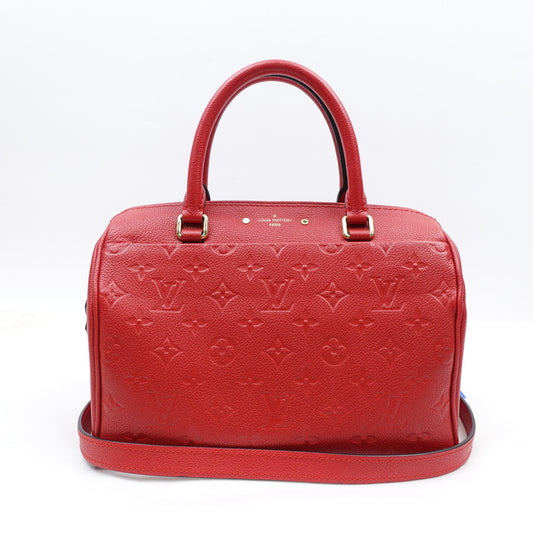 Pre-owned Louis Vuitton Speedy 25 Red Calfskin Shoulder Bag