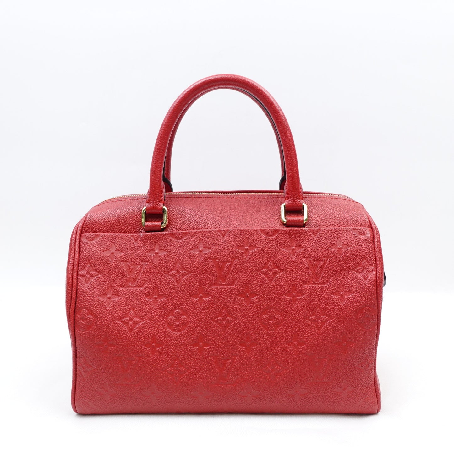 Pre-owned Louis Vuitton Speedy 25 Red Calfskin Shoulder Bag