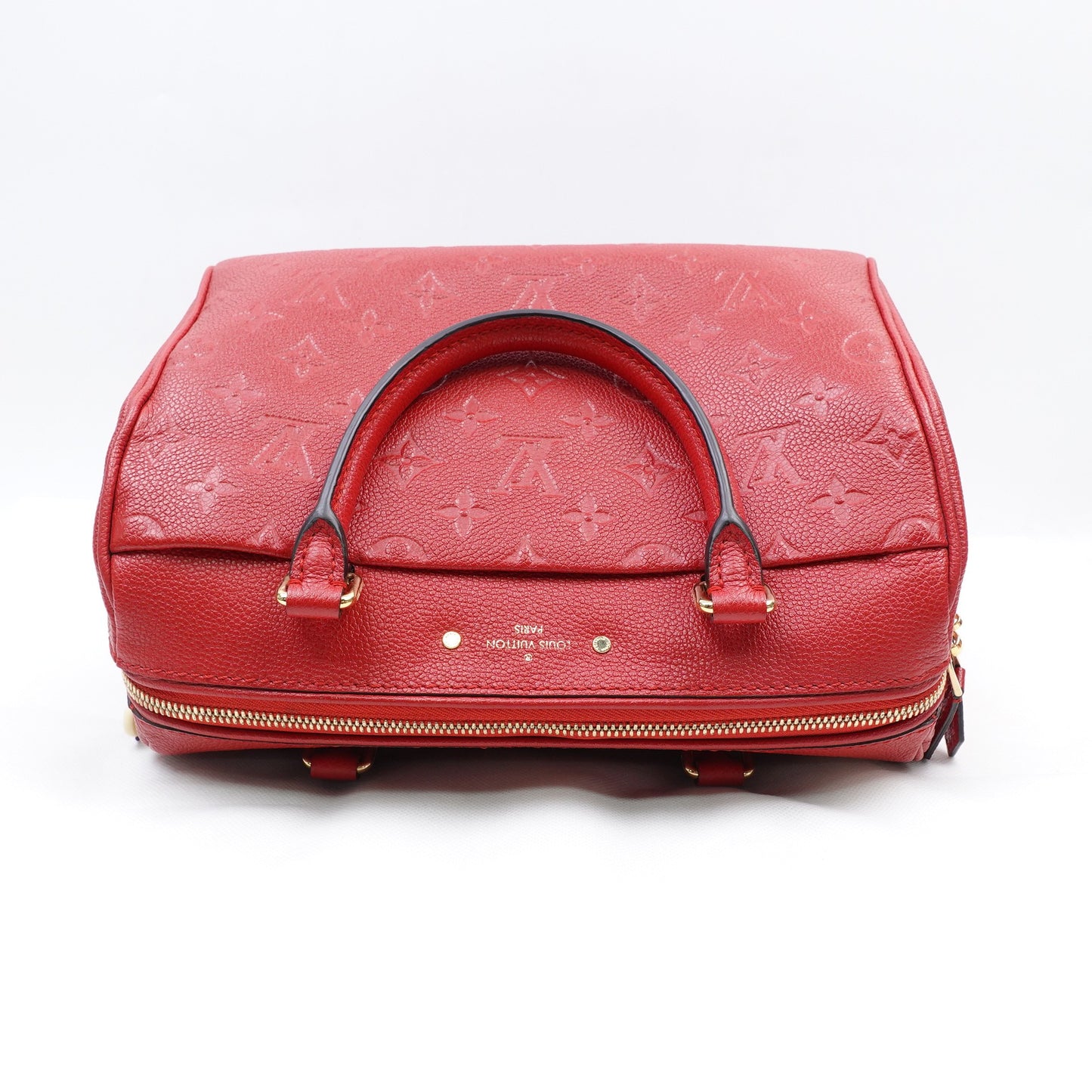 Pre-owned Louis Vuitton Speedy 25 Red Calfskin Shoulder Bag