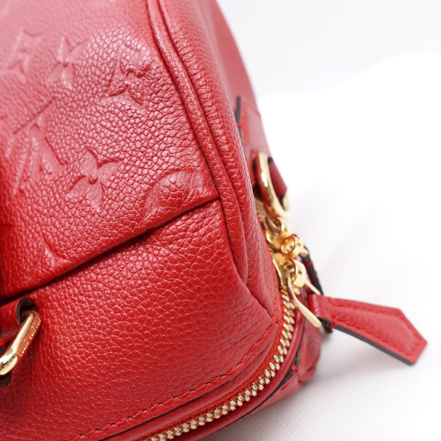 Pre-owned Louis Vuitton Speedy 25 Red Calfskin Shoulder Bag