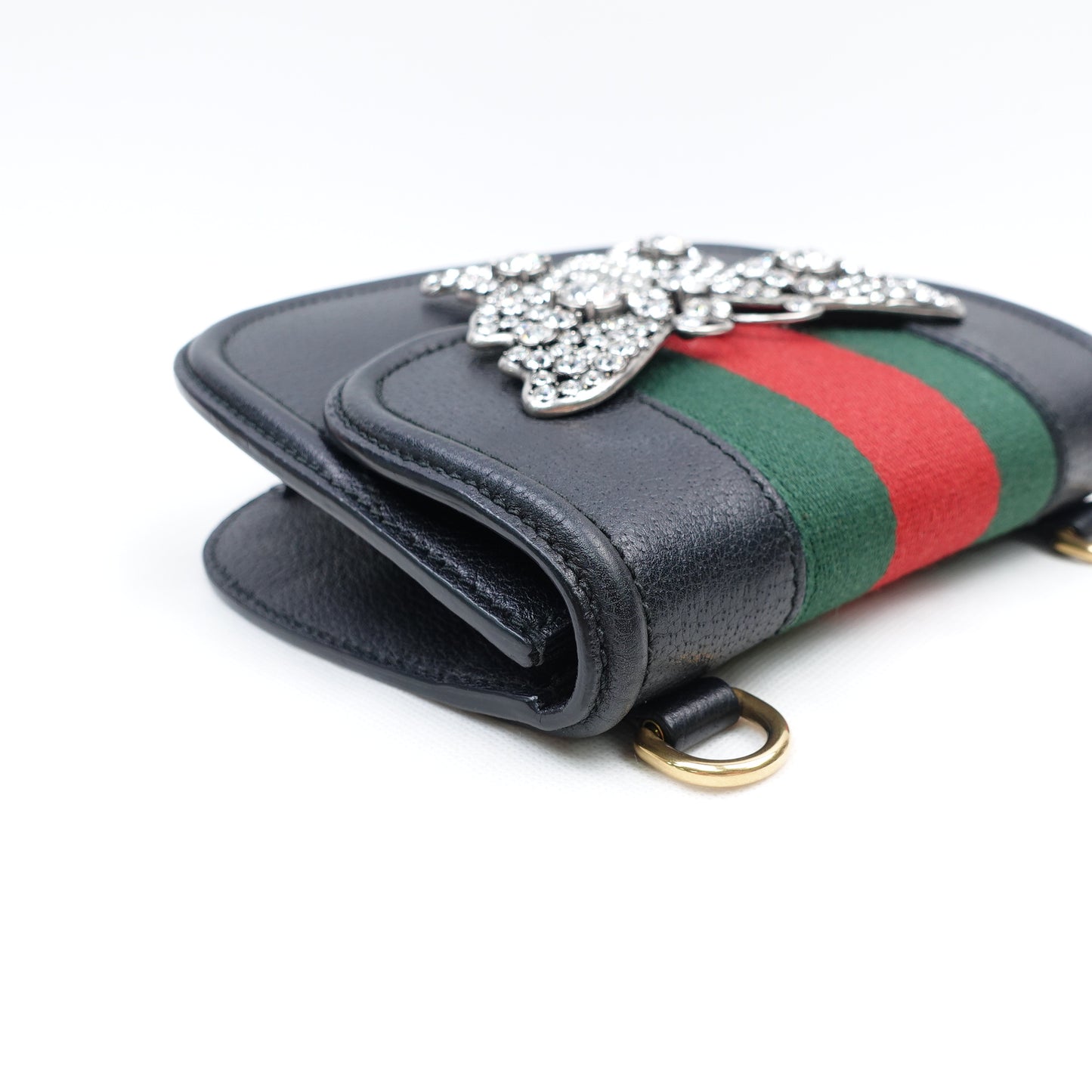 Pre-Owned Gucci Totem Black Red&Green Calfskin Shoulder Bag