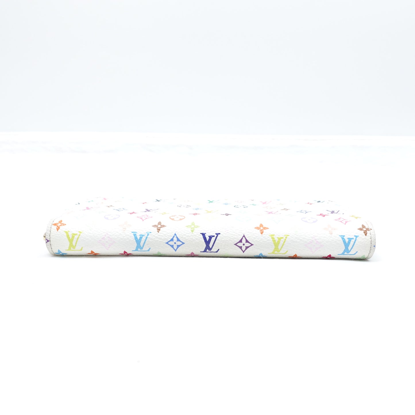 Pre-owned Louis Vuitton Zippy White Multicolor Coated Canvas Wallet