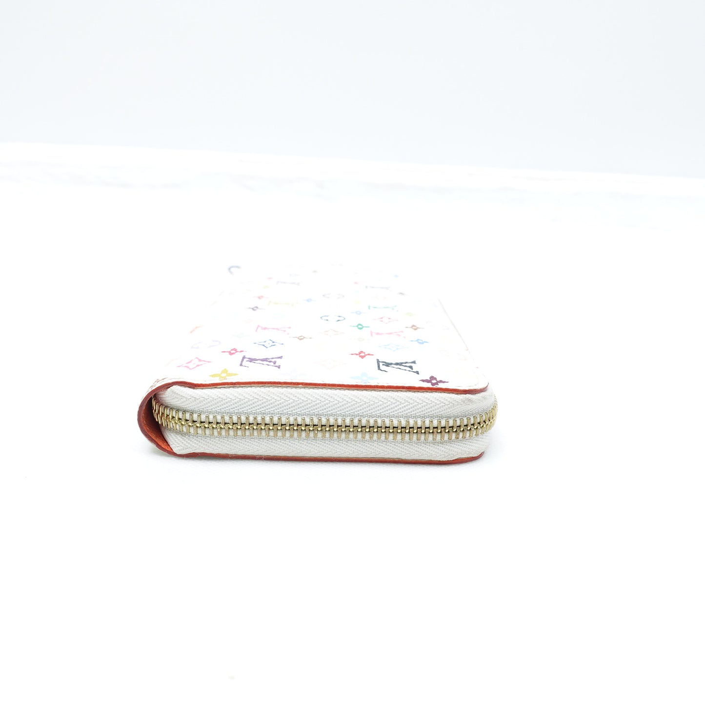Pre-owned Louis Vuitton Zippy White Multicolor Coated Canvas Wallet