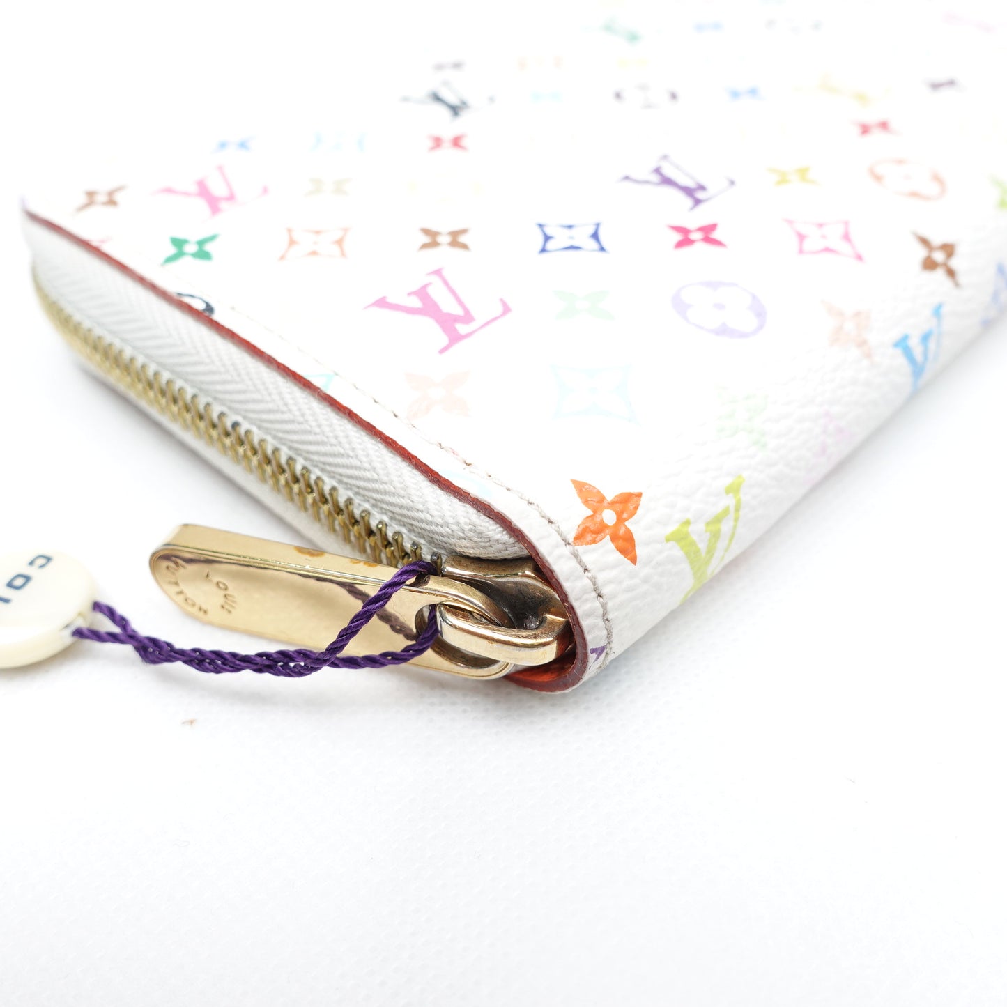 Pre-owned Louis Vuitton Zippy White Multicolor Coated Canvas Wallet