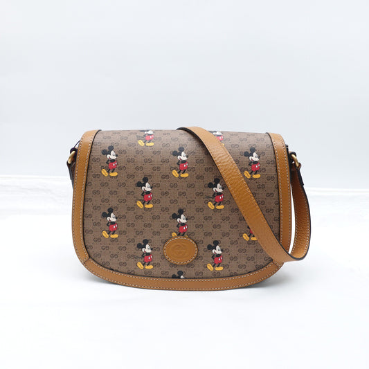 Pre-owned Gucci Disney Monogram Coated Canvas Shoulder Bag