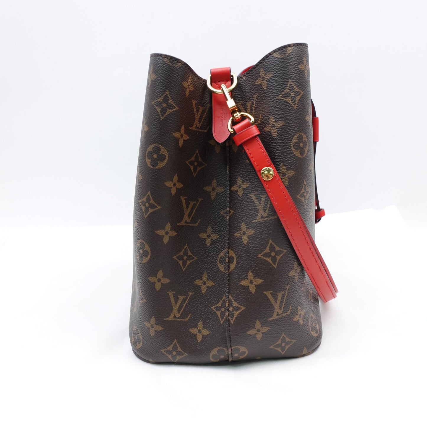 Pre-owned Louis Vuitton Neonoe Monogram&Red Coated Canvas Shoulder Bag