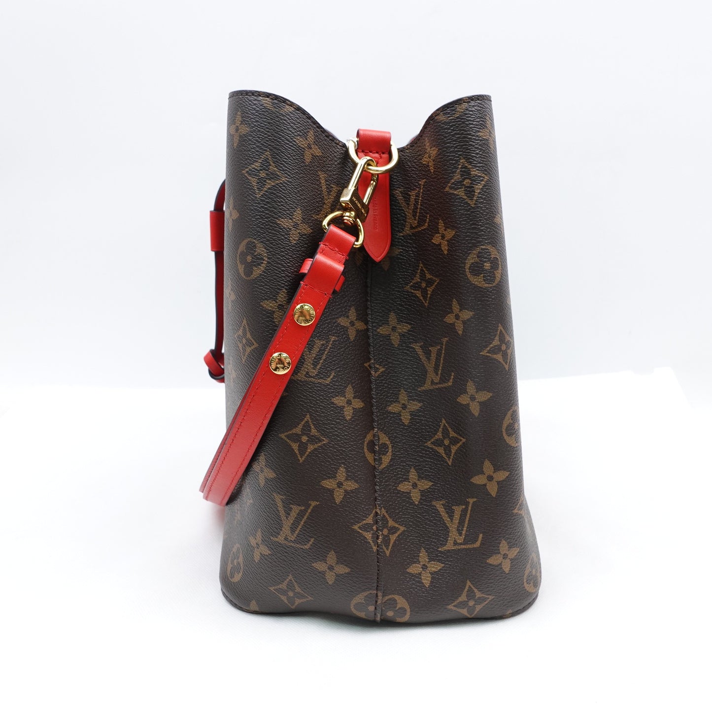 Pre-owned Louis Vuitton Neonoe Monogram&Red Coated Canvas Shoulder Bag