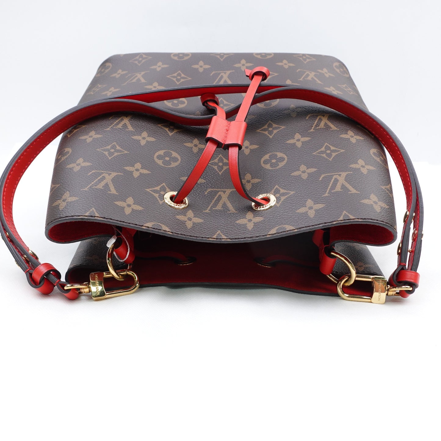 Pre-owned Louis Vuitton Neonoe Monogram&Red Coated Canvas Shoulder Bag