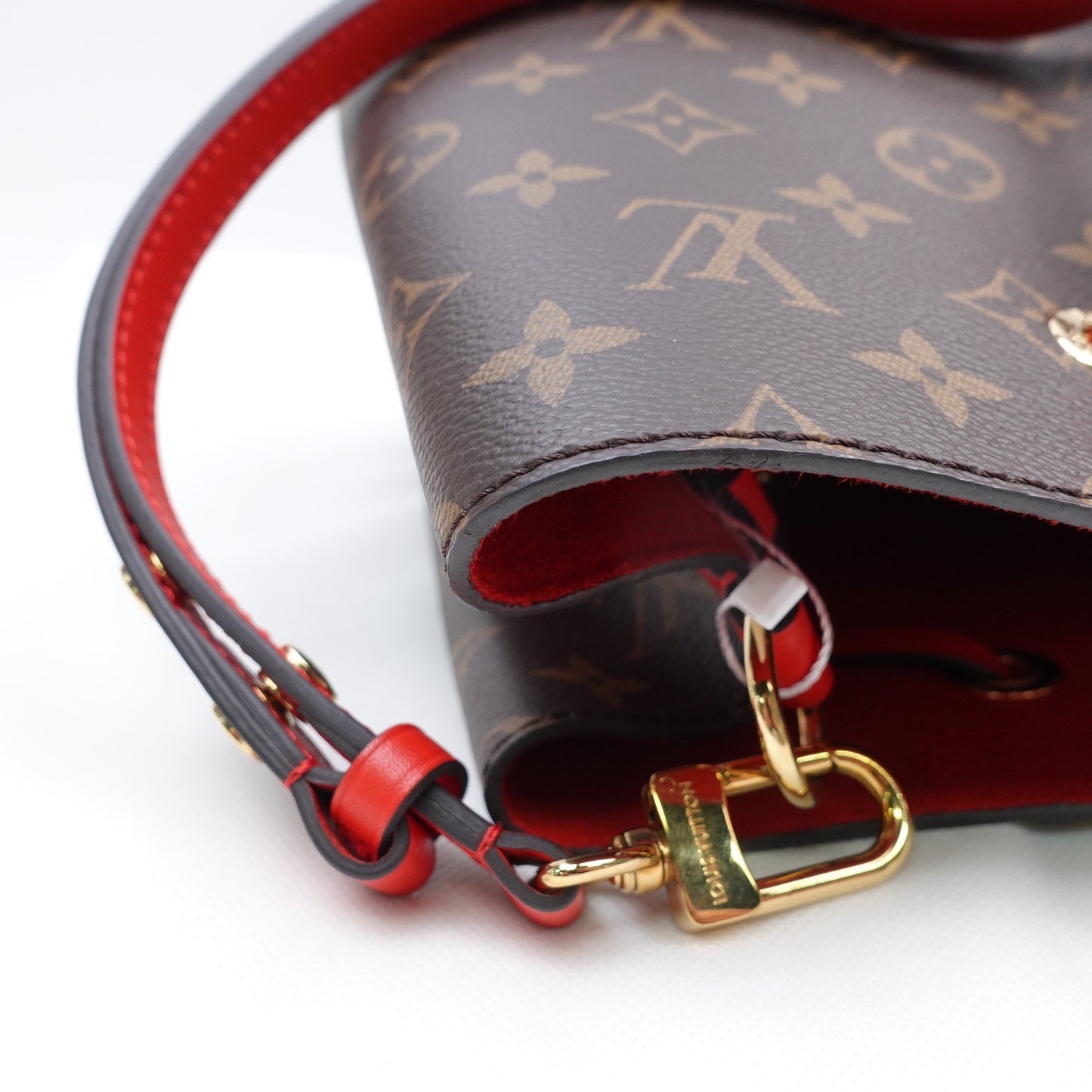 Pre-owned Louis Vuitton Neonoe Monogram&Red Coated Canvas Shoulder Bag