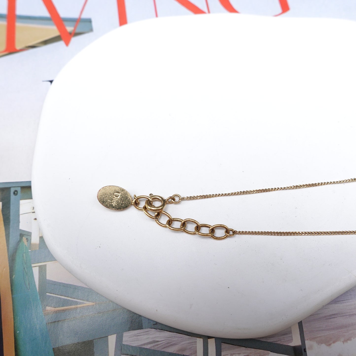 Pre-Owned Dior Gold Tone Pearl Bracelet