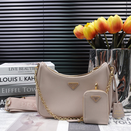 Pre-owned Prada Re-Edition Pink Calfskin Shoulder Bag