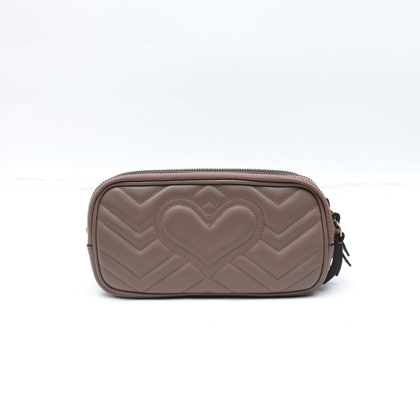 Pre-owned Gucci GG Marmont Milktea Calfskin Shoulder Bag