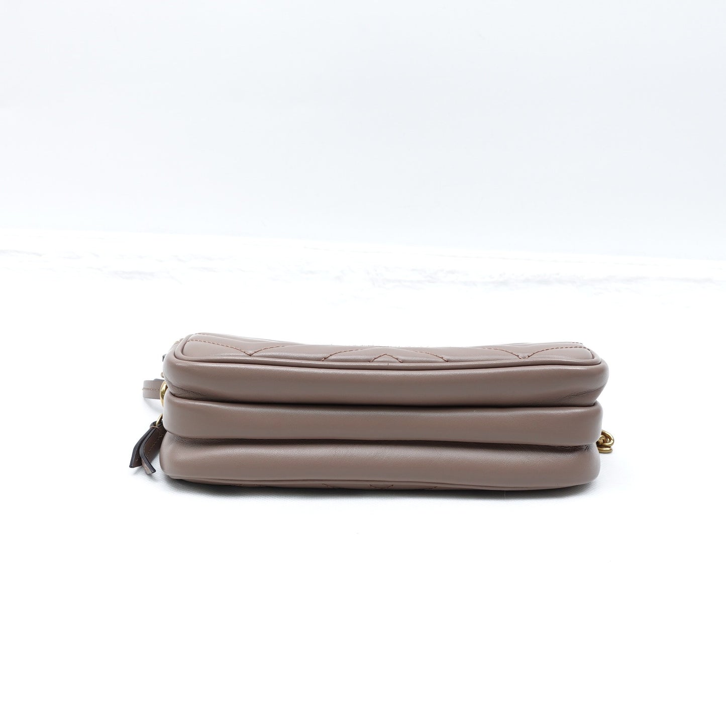 Pre-owned Gucci GG Marmont Milktea Calfskin Shoulder Bag