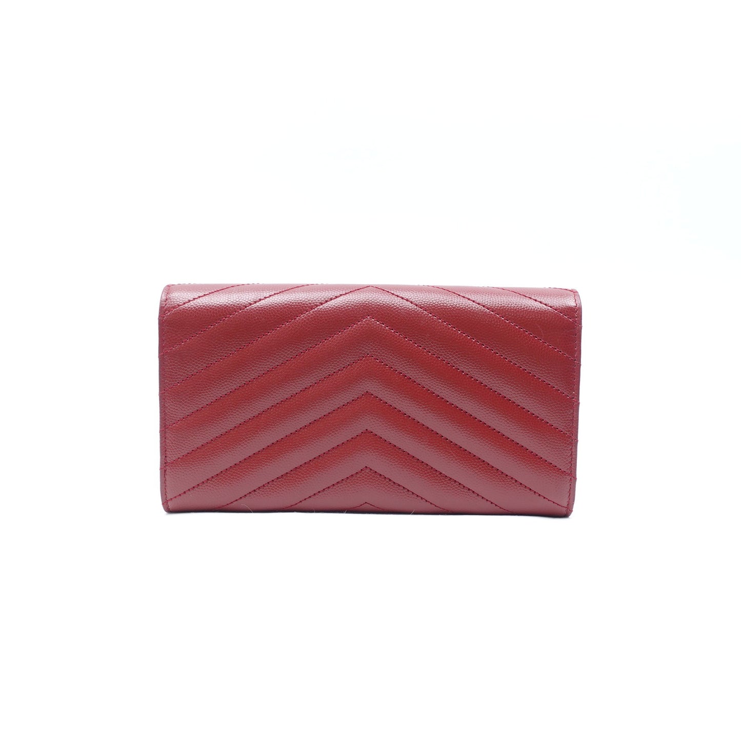 Pre-Owned Yves Saint Laurent Le Monogram Me Red Calfskin Long Wallet T10300903