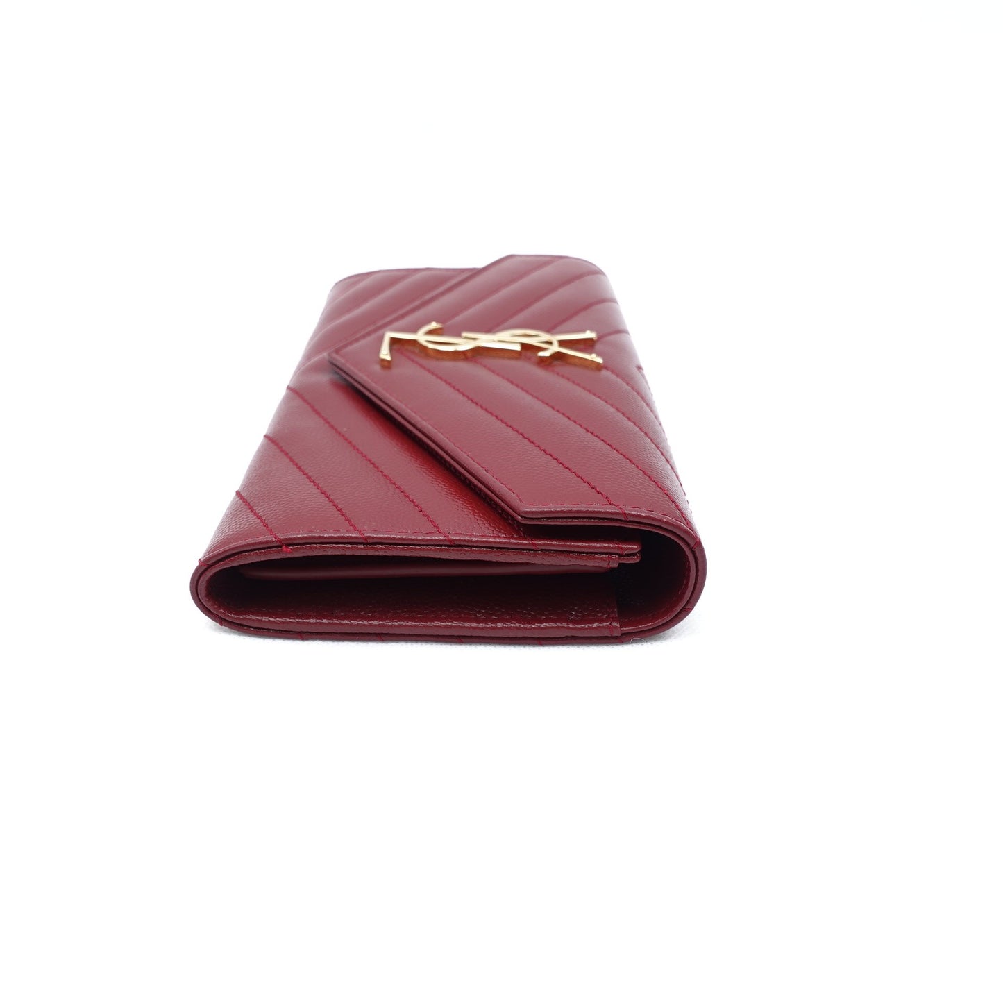 Pre-Owned Yves Saint Laurent Le Monogram Me Red Calfskin Long Wallet T10300903