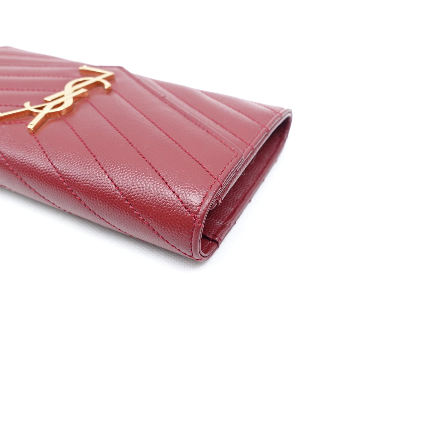 Pre-Owned Yves Saint Laurent Le Monogram Me Red Calfskin Long Wallet T10300903