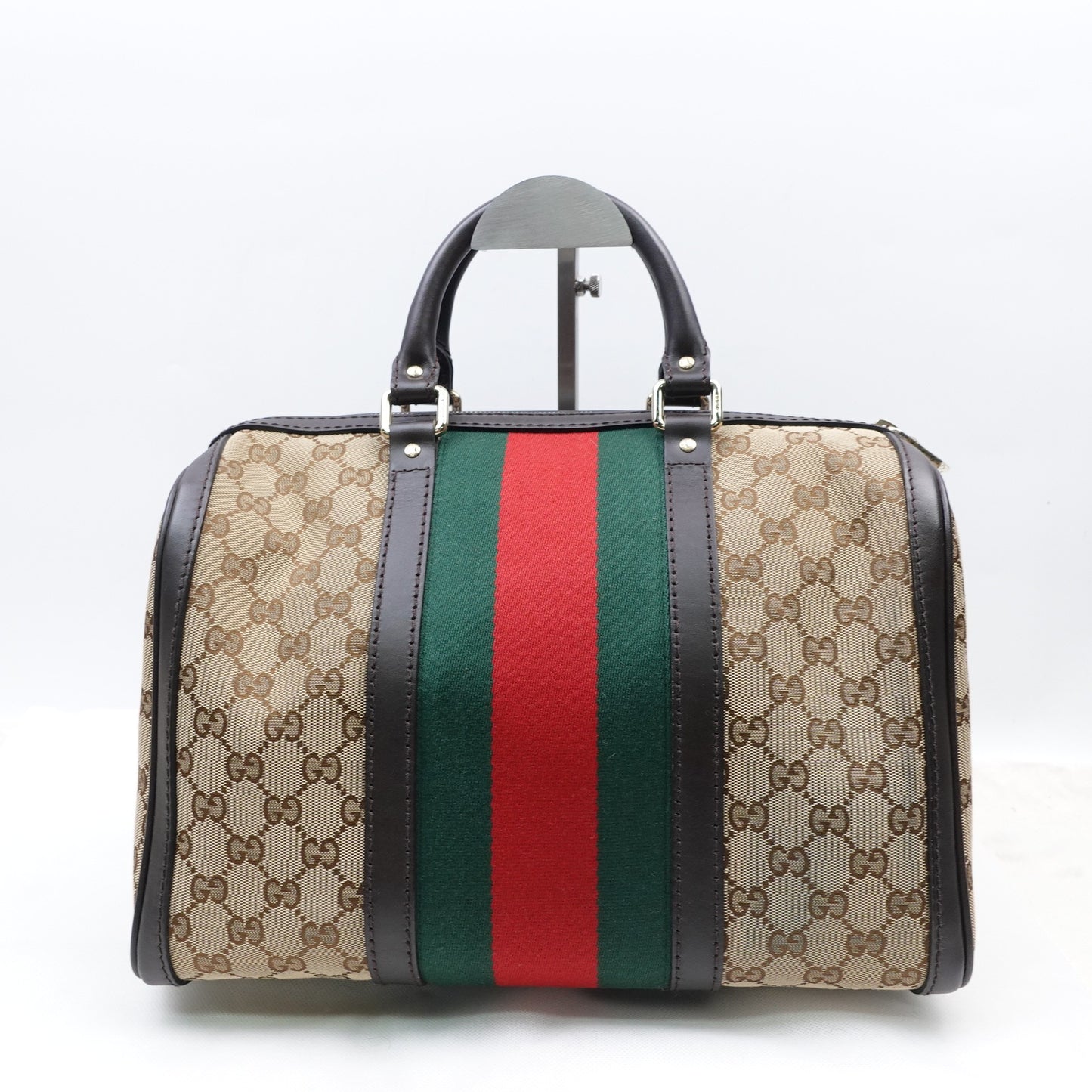 Pre-owned Gucci Boston Monogram Canvas Shoulder Bag