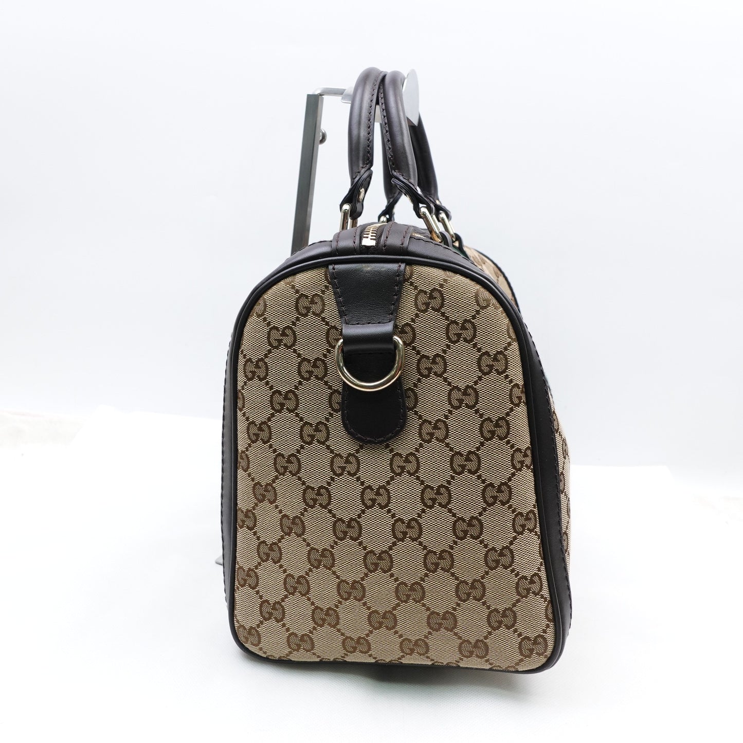 Pre-owned Gucci Boston Monogram Canvas Shoulder Bag