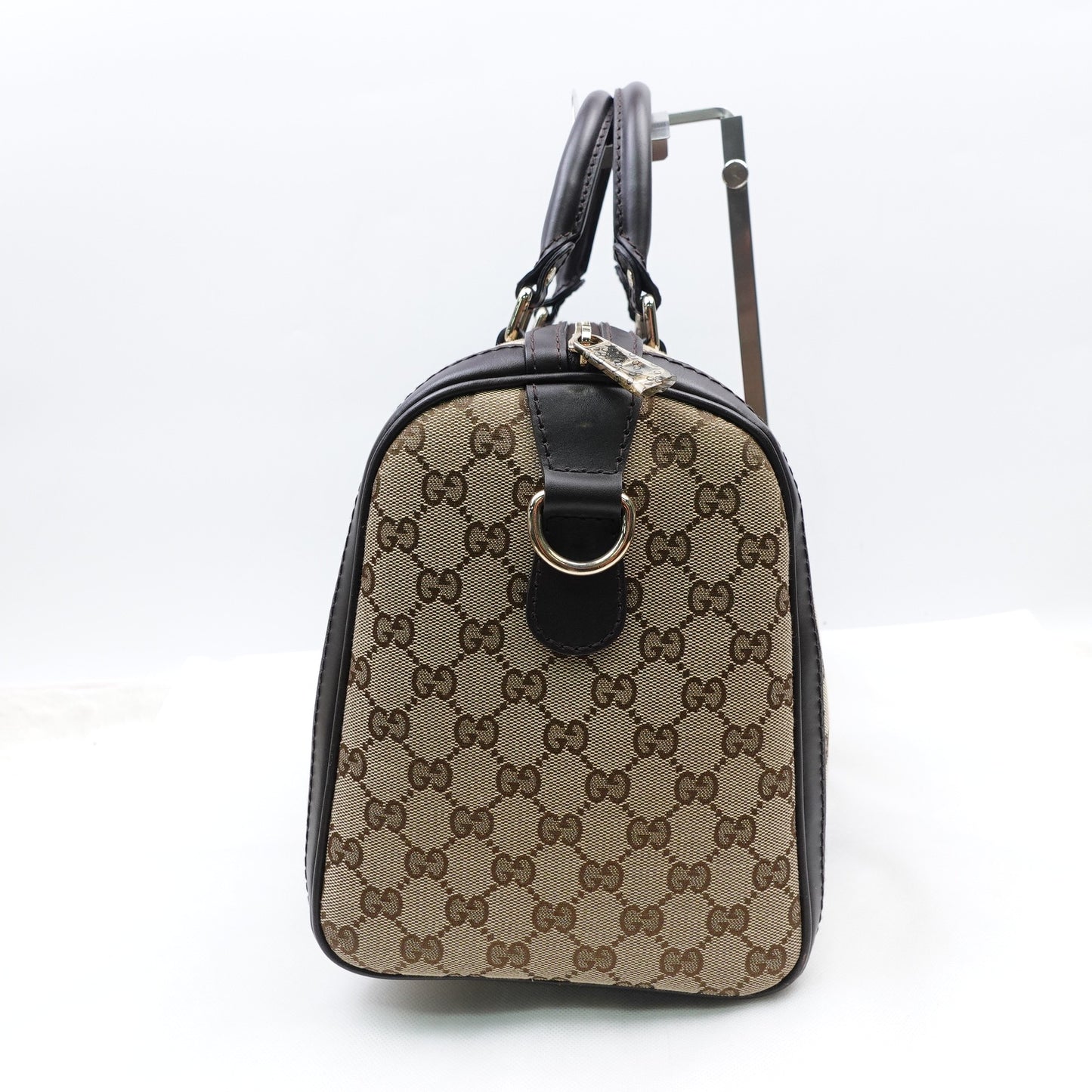 Pre-owned Gucci Boston Monogram Canvas Shoulder Bag