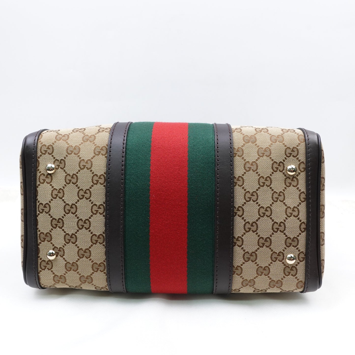 Pre-owned Gucci Boston Monogram Canvas Shoulder Bag