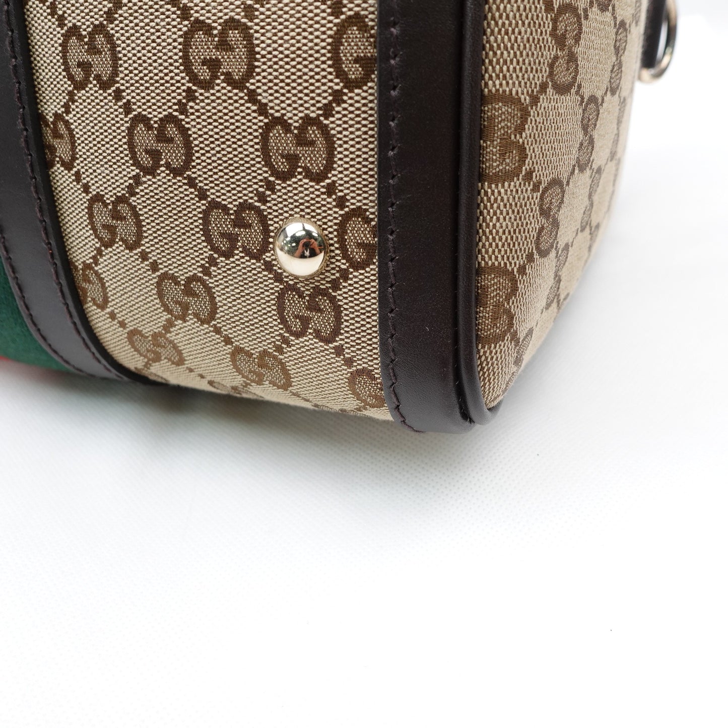 Pre-owned Gucci Boston Monogram Canvas Shoulder Bag