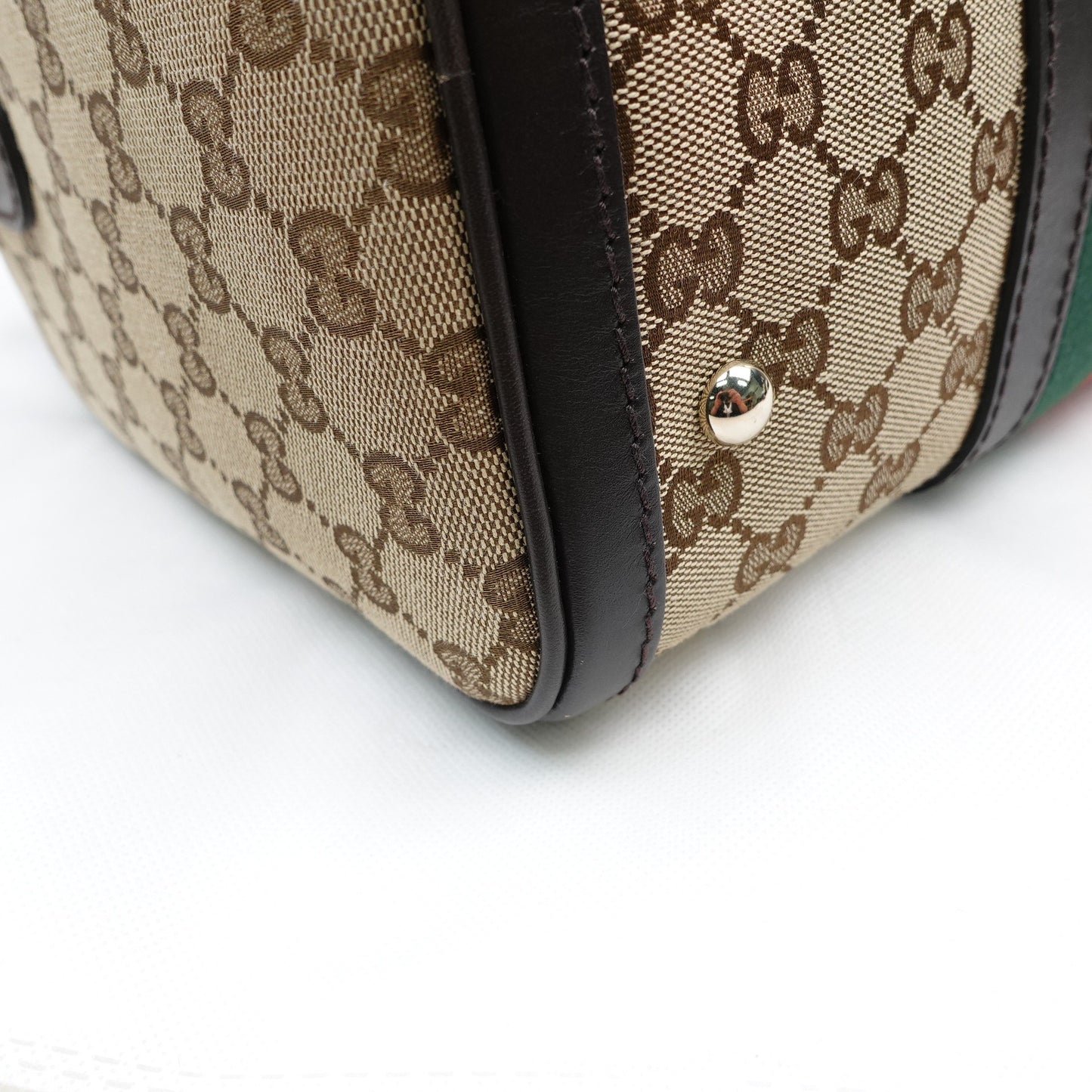 Pre-owned Gucci Boston Monogram Canvas Shoulder Bag