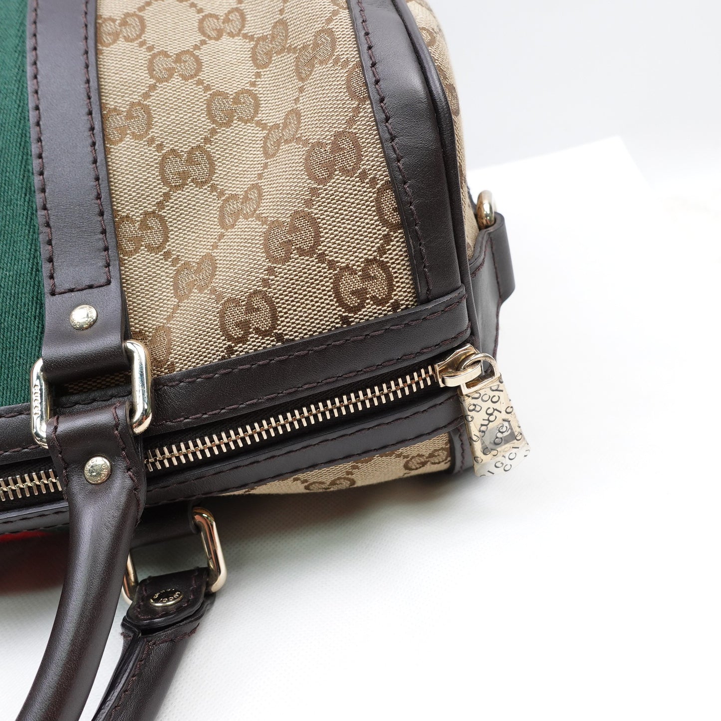 Pre-owned Gucci Boston Monogram Canvas Shoulder Bag