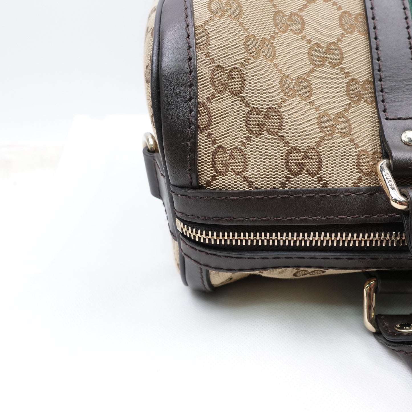 Pre-owned Gucci Boston Monogram Canvas Shoulder Bag