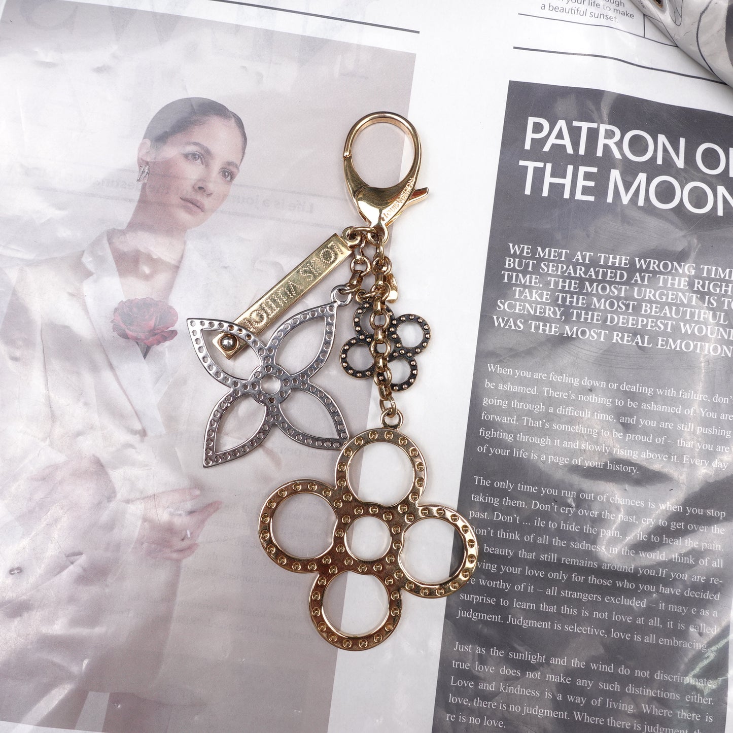 Pre-Owned Louis Vuitton Flower Gold&Silver Bag Charm