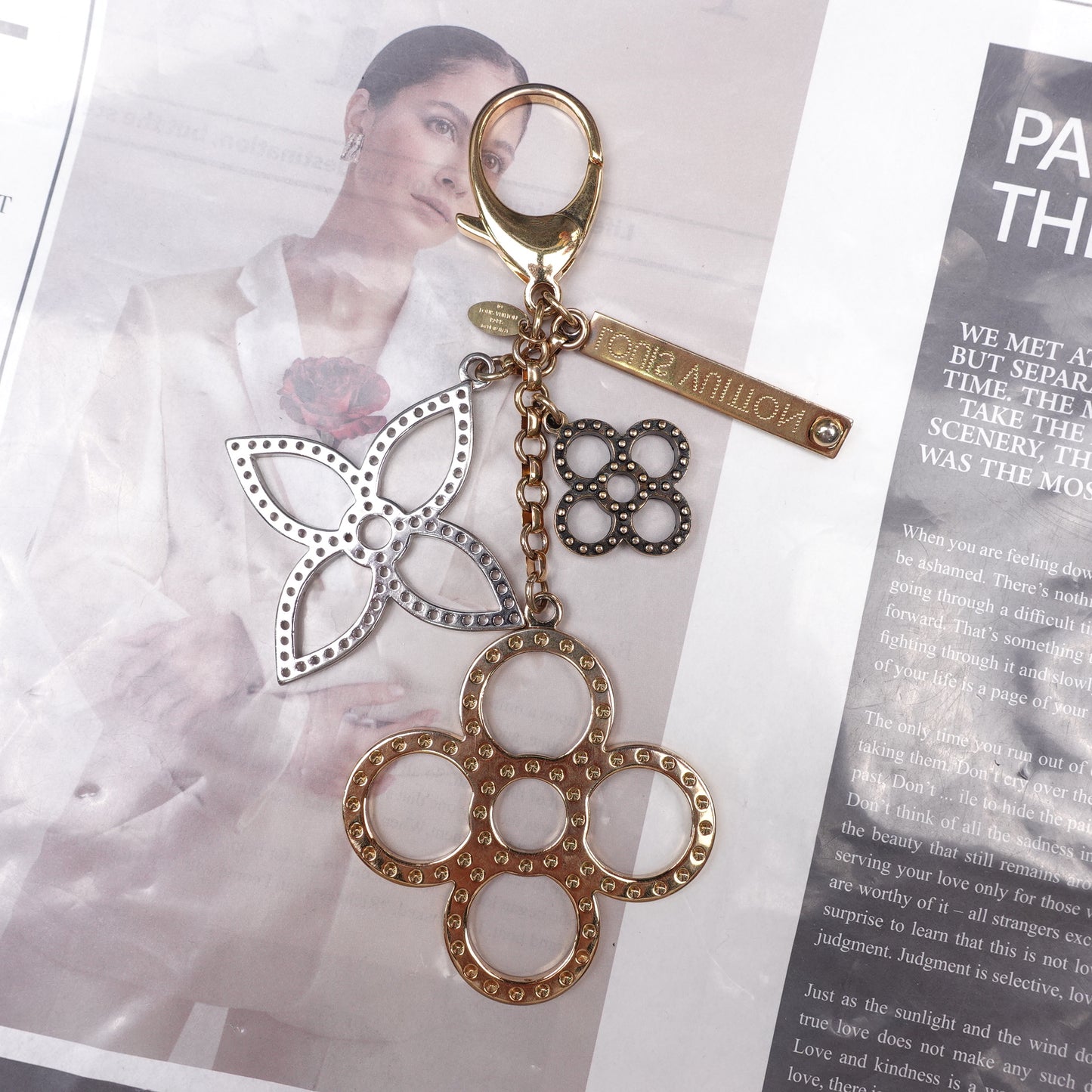 Pre-Owned Louis Vuitton Flower Gold&Silver Bag Charm