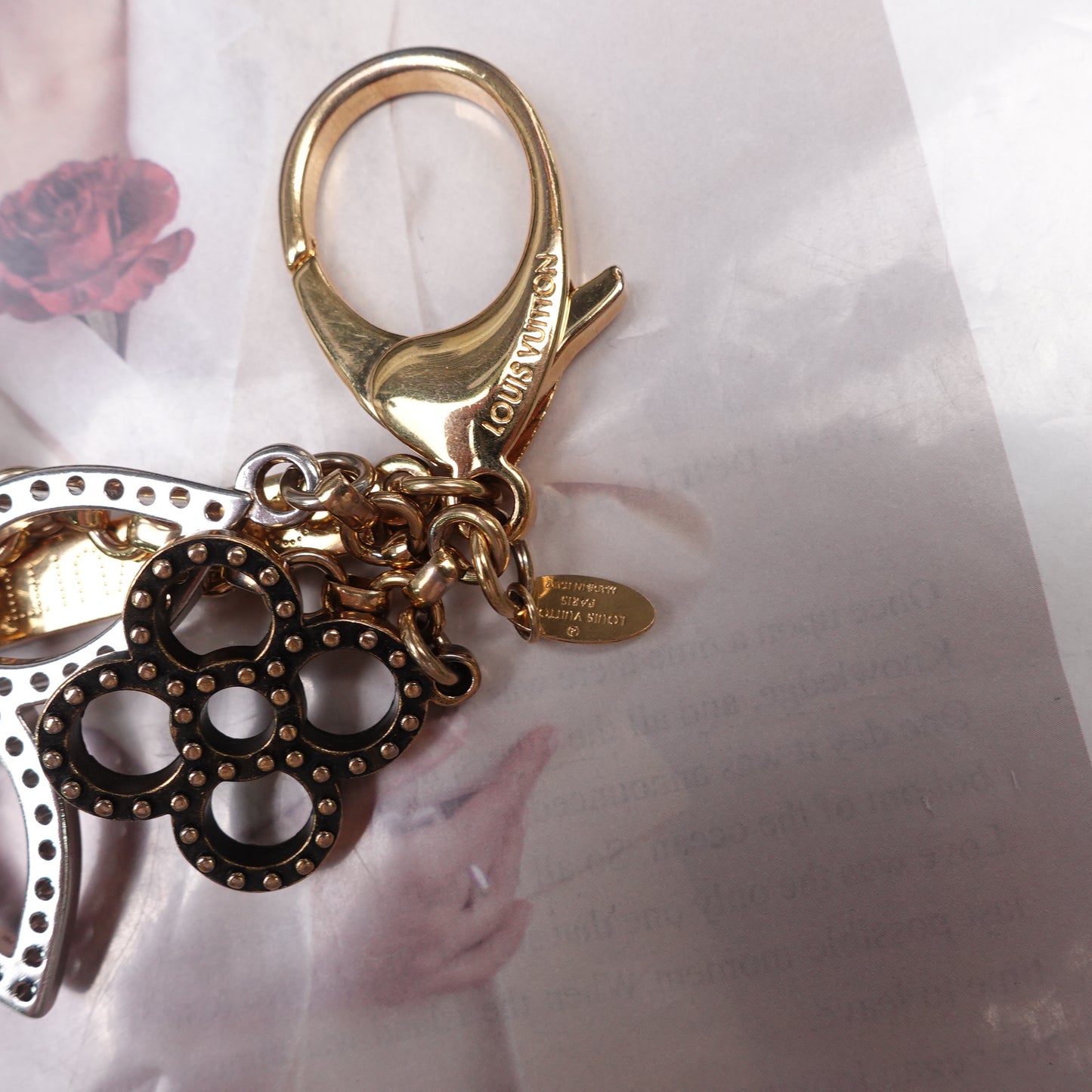 Pre-Owned Louis Vuitton Flower Gold&Silver Bag Charm