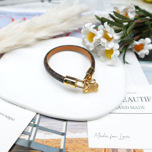 Pre-Owned Louis Vuitton Monogram Idylle Gold Tone Coated Canvas Bracelet
