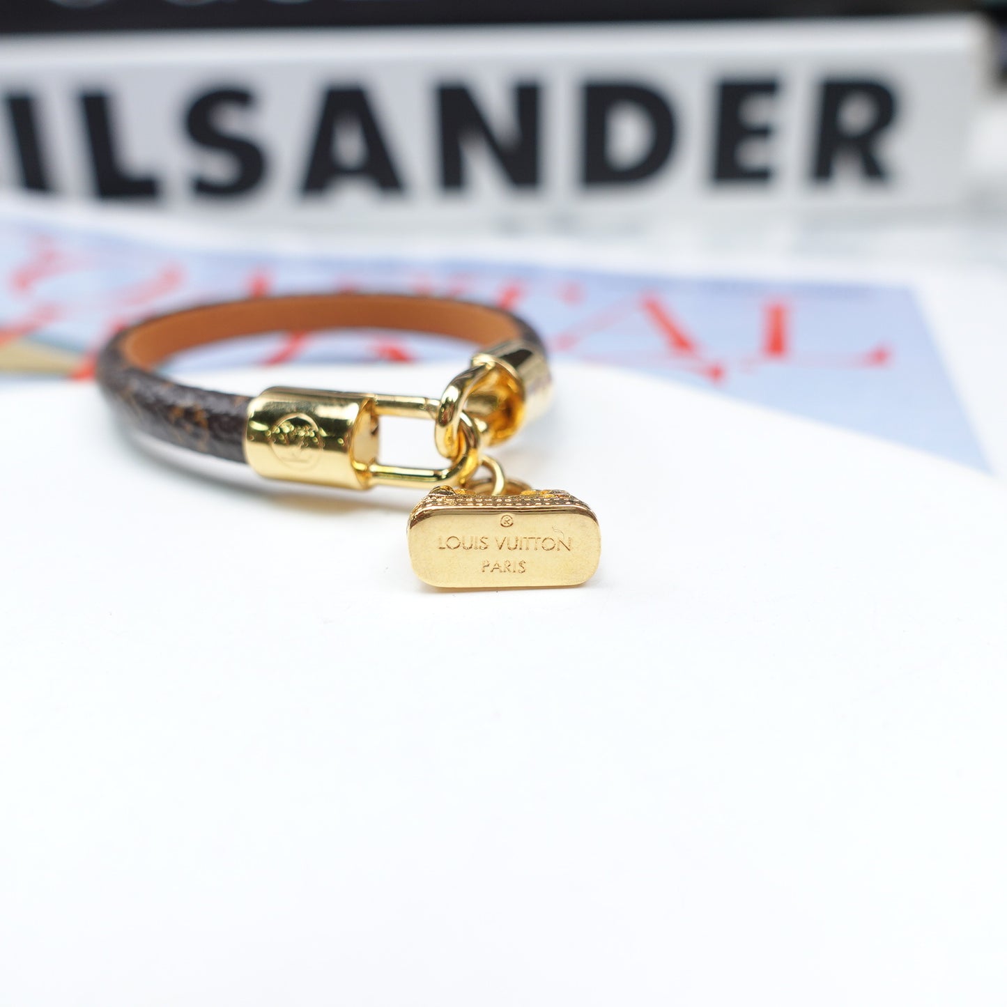 Pre-Owned Louis Vuitton Monogram Idylle Gold Tone Coated Canvas Bracelet