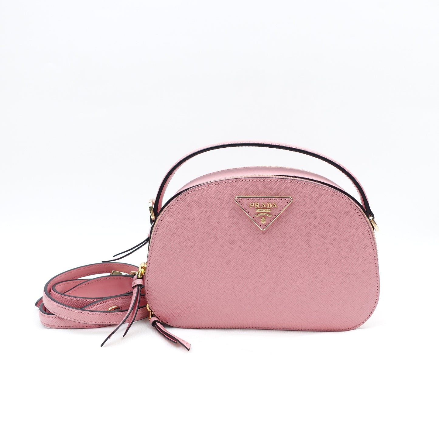 Pre-owned Prada Odette Mini Pink Calfskin Shoulder Bag