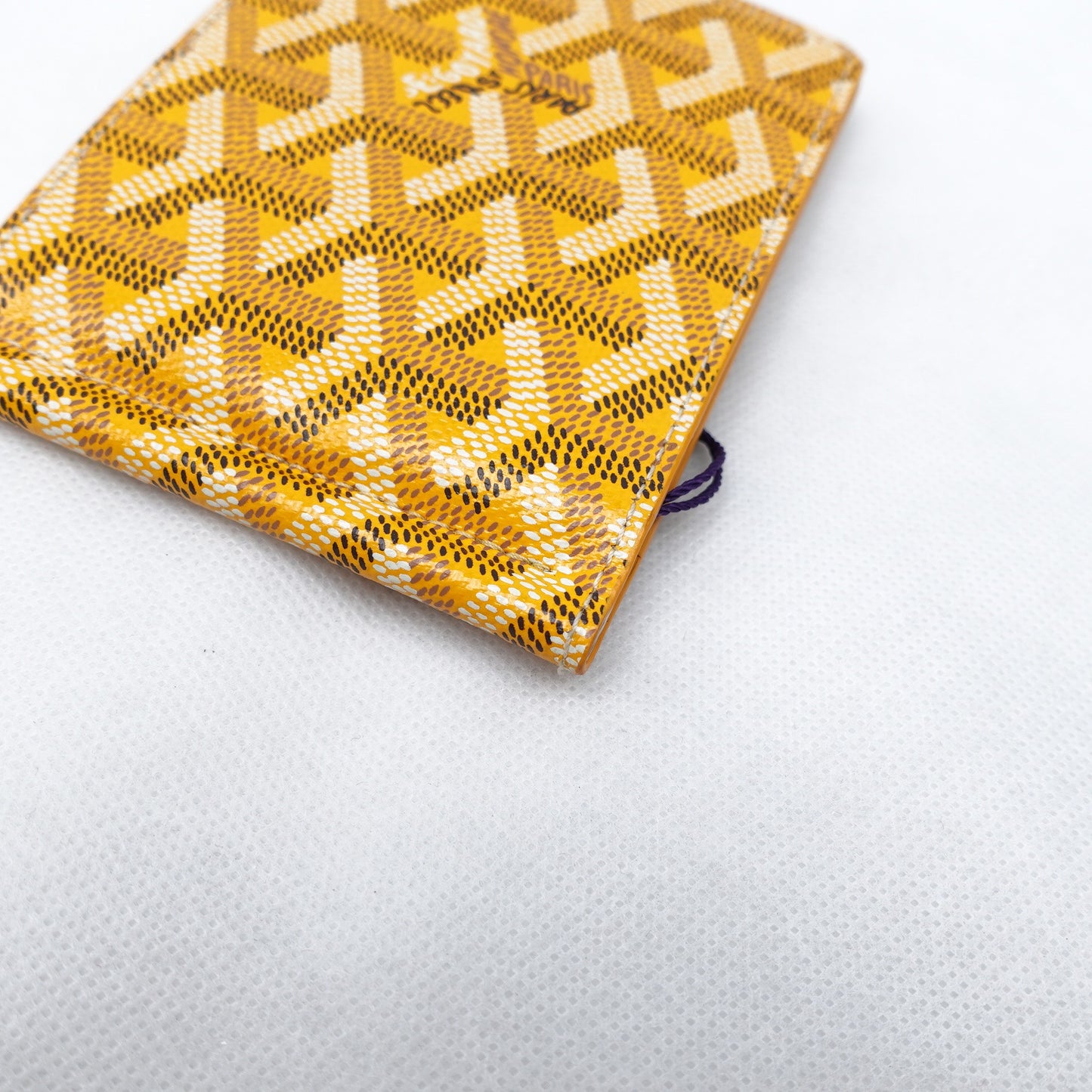 Pre-owned Goyard Yellow Coated Canvas Card Holder