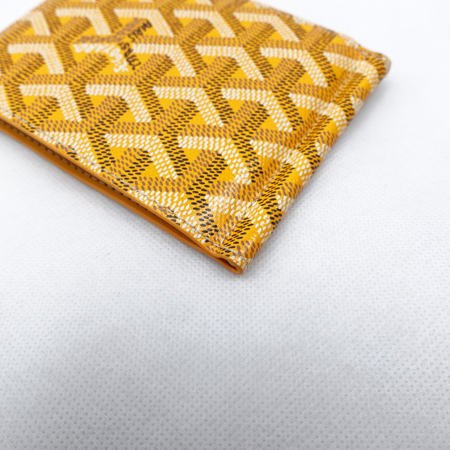 Pre-owned Goyard Yellow Coated Canvas Card Holder