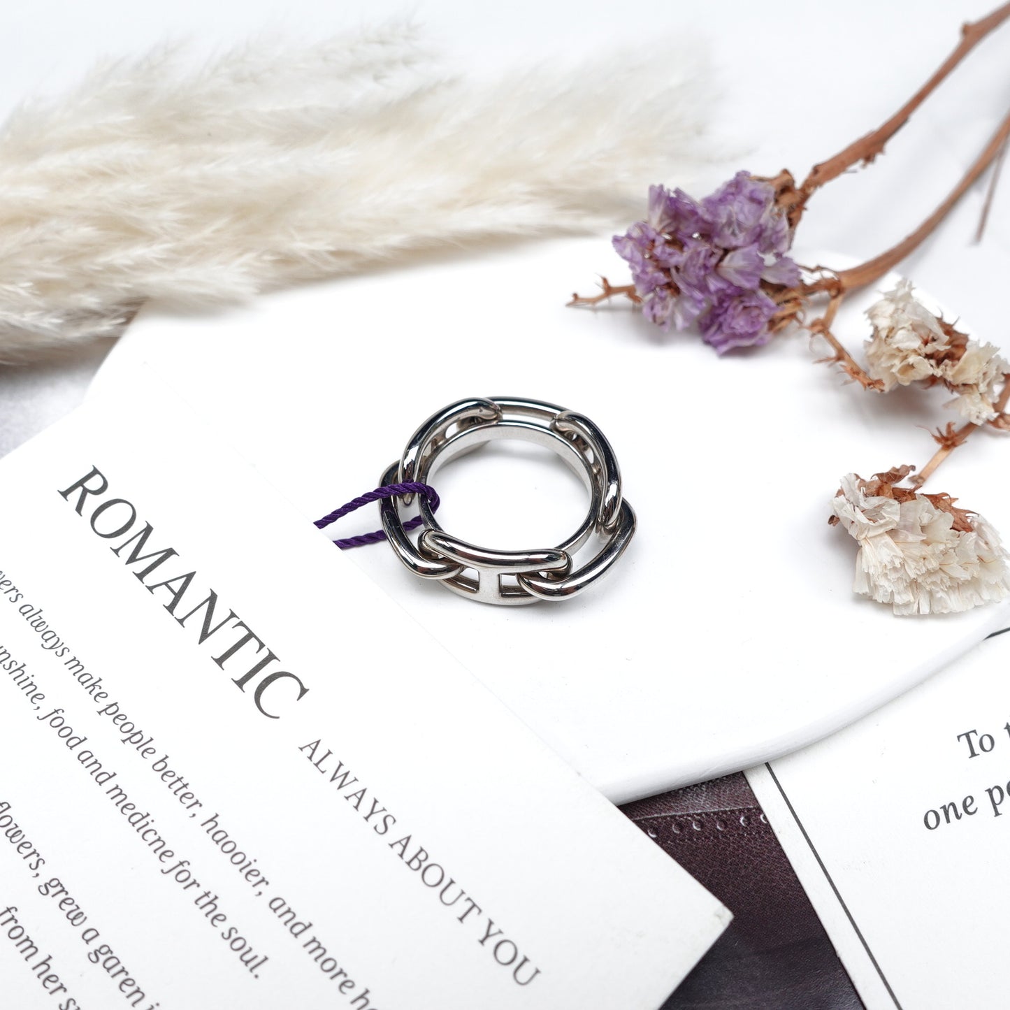 Hermes Silver Scarf Ring