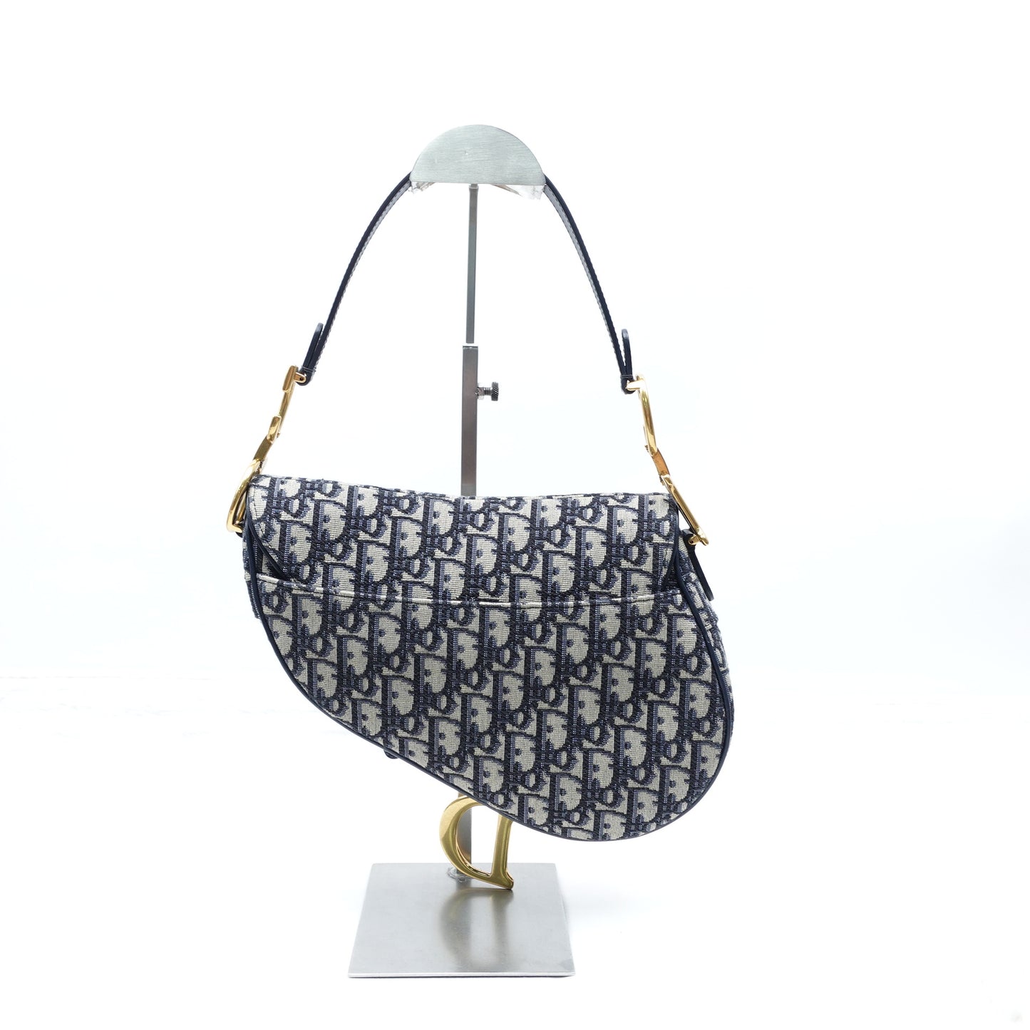 Pre-owned Christian Dior Medium Saddle Oblique Canvas Shoulder Bag