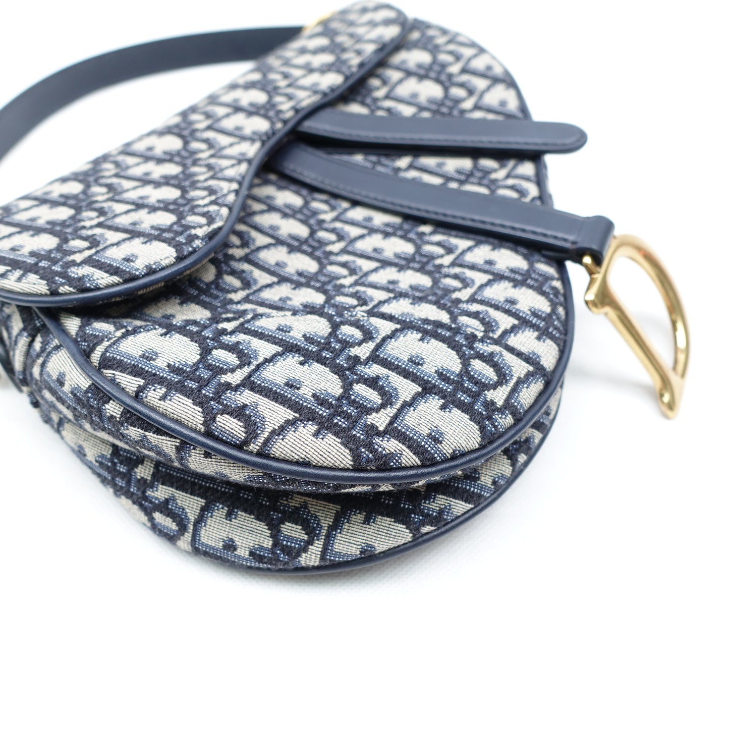 Pre-owned Christian Dior Medium Saddle Oblique Canvas Shoulder Bag