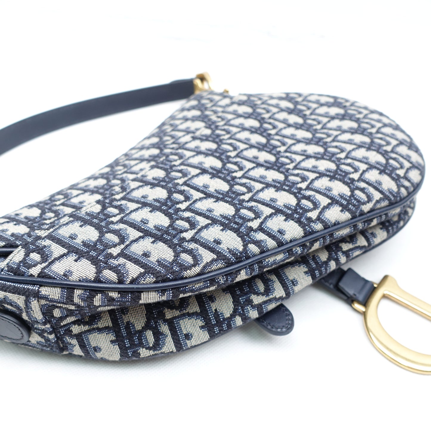 Pre-owned Christian Dior Medium Saddle Oblique Canvas Shoulder Bag